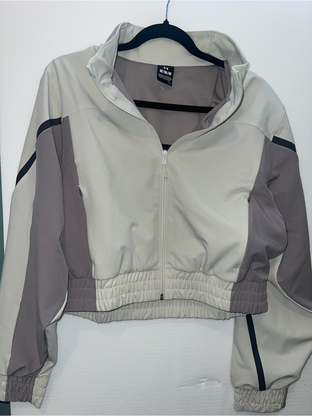 Under Armour Women's Light Gray & Taupe Cropped Bomber Jacket